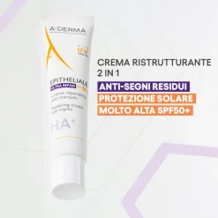 A-Derma Epitheliale Ultra HA+ Crema Ristrutturante Anti Segni con SPF50+ 40ml