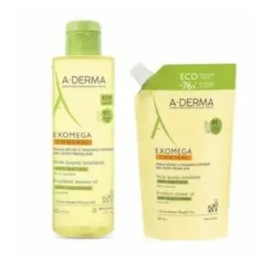 A-Derma Exomega Control Olio Lavante Emolliente 500ml + Ricarica 500ml