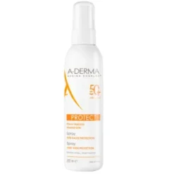 A-Derma Protect Spray Solare Viso e Corpo Pelle Sensibile SPF50+ 200ml