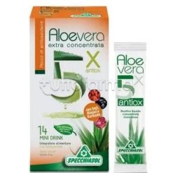 Aloe 5x con antiossidanti per Benessere Digestivo e Antiossidante 14 Bustine Minidrink