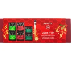 Apivita Cofanetto Light It Up set viso idratante e illuminante 2x8ml+2x8ml+2x2ml+1 pennello
