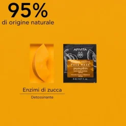 Apivita Express Pumpkin maschera viso detossinante ed esfoliante 2 bustine monodose da 8ml