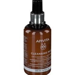 Apivita Face Cleansing Latte Detergente 3in1 per Detersione Delicata Viso e Occhi 200ml