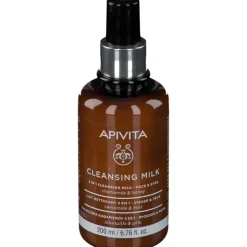 Apivita Face Cleansing Latte Detergente 3in1 per Detersione Delicata Viso e Occhi 200ml