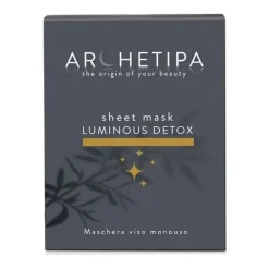 Archetipa Sheet Mask Luminous Detox maschera illuminante per luminosità e detox 1 maschera monouso