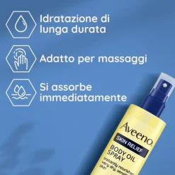 Aveeno Skin Relief Olio Corpo Idratante per Pelle Secca Spray 200ml