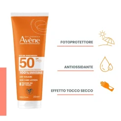 Avene Latte Solare Invisibile Protezione Alta SPF 50 Flacone da 250 ml