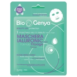 Biogenya Maschera Monouso Viso Acido Ialuronico per Idratazione e Antiage 1 Pezzo
