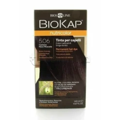 Biokap Nutricolor Tinta per Capelli 5.06 Castano Noce, copertura capelli bianchi, confezione da 140 ml