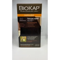 Biokap Nutricolor Tinta per Capelli Castano Scuro 3.0 per Copertura Capelli Bianchi 140 ml