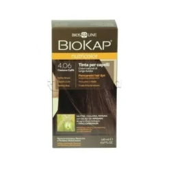 Biokap Nutricolor Tinta per Capelli Colore 4.06 Castano Caffè, copertura capelli bianchi, 140 ml