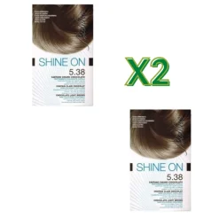 Bionike Shine On Tintura Capelli Castano Chiaro Ambrato 5.38 Senza Ammoniaca 75ml + 50ml - 2 Confezioni