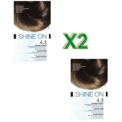 Bionike Shine On Tintura Castano Dorato 4.3 Senza Ammoniaca 75ml + 50ml - 2 Confezioni