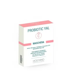 Blufarma Molywind Probiotic Yal C Maschera Antiaging per Pelle Giovane e Tonica 4 Bustine
