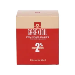 Carexidil 2% Spray Cutaneo con Minoxidil per Alopecia 4 Flaconi da 60 ml