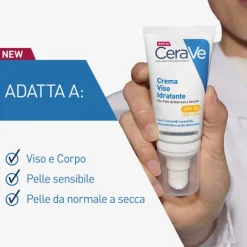 Cerave Crema Idratante per Viso con SPF30 per Pelle Normale e Secca 52ml