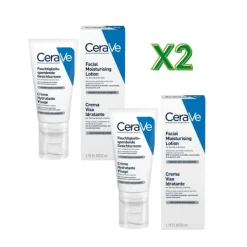 Cerave Crema Viso Idratante per Pelli Normali e Secche 50ml - 2 Confezioni