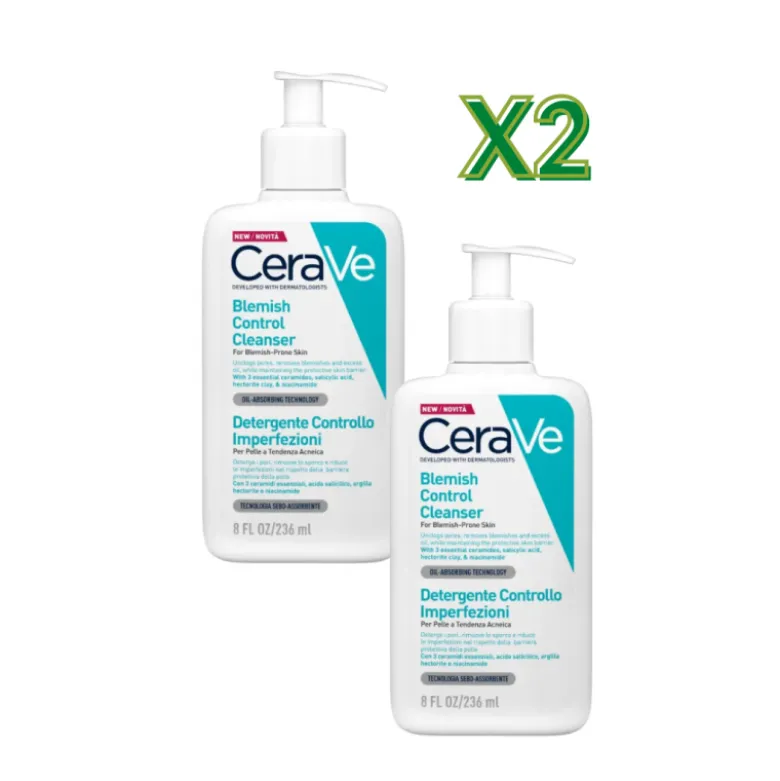 CeraVe Detergente Controllo Imperfezioni per Acne e Brufoli 236ml - 2 Confezioni