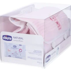Chicco Natural Sensation Beauty Rosa kit cura bambino con beauty in cotone 200ml+150ml+16pz+100ml