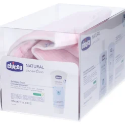 Chicco Natural Sensation Beauty Rosa kit cura bambino con beauty in cotone 200ml+150ml+16pz+100ml