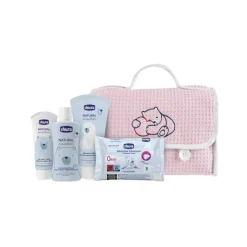 Chicco Natural Sensation Beauty Rosa kit cura bambino con beauty in cotone 200ml+150ml+16pz+100ml