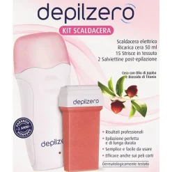 Depilzero Kit Scaldacera per Depilazione Professionale a Casa Scaldacera Elettrico + Ricarica Cera