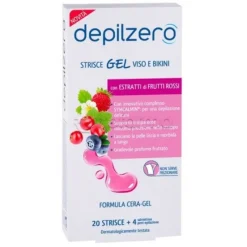 Depilzero Strisce Gel Viso e Bikini per Depilazione Delicata 24 Pezzi