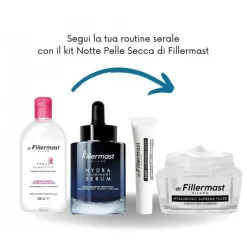 Dr. Fillermast Kit Notte Pelle Secca. Detergente, Siero, Contorno Occhi e Crema 4 Pezzi