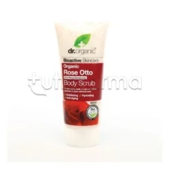 Dr Organic Rose Otto Body Scrub esfoliante naturale per pelle luminosa flacone da 200ml