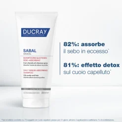 Ducray Sabal Shampoo Sebo-Assorbente per Capelli Grassi 200ml