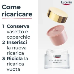 Eucerin Hyaluron-Filler + Elasticity Crema Giorno Rosè SPF30 Ricarica 50ml