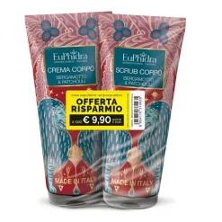 Euphidra Scrub+Crema Corpo Bergamotto e Patchouli per Pelle Idratata e Rigenerata 2x200ml