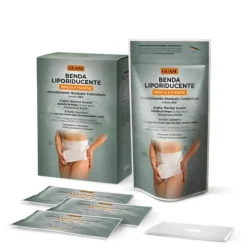 Fanghi d'Alga Guam Kit Benda Liporiducente Pancia e Fianchi 1 Benda + 3 Confezioni di Liquido 100 ml