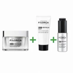 Filorga Cofanetto Natale NCEF-Revitalize Crema 50 ml + Siero 5 ml + Crema Notte 14 ml + Pochette