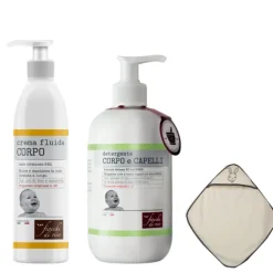Fiocchi di Riso Cofanetto Bagnetto Crema Corpo Fluida 240 ml + Detergente Corpo e Capelli 400 ml