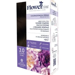 Flowertint Colorazione in Crema Permanente 3,0 Castano Scuro Kit Tinta Capelli