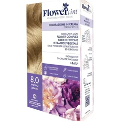 Flowertint Colorazione in Crema Permanente 8,0 Biondo Chiaro Kit Tinta Capelli