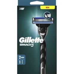 Gillette Mach3 Rasoio Standard per Rasatura Precisa 1 Rasoio + 2 Ricariche