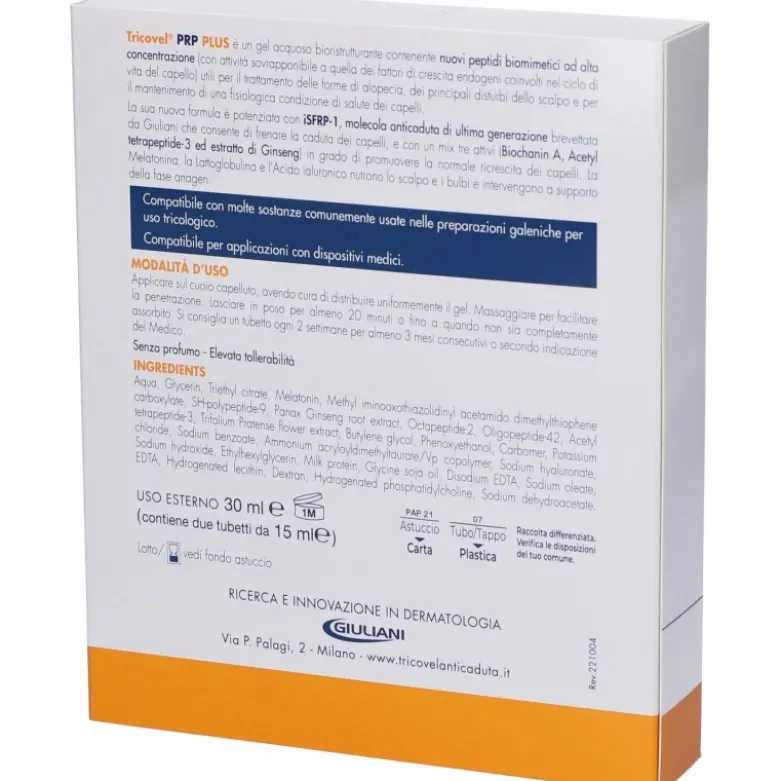 Giuliani Tricovel PRP Plus Gel Capelli 30ml