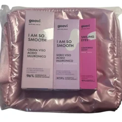 Goovi Cofanetto Idratante con Siero Viso + Crema Viso + Contorno Occhi + Pochette