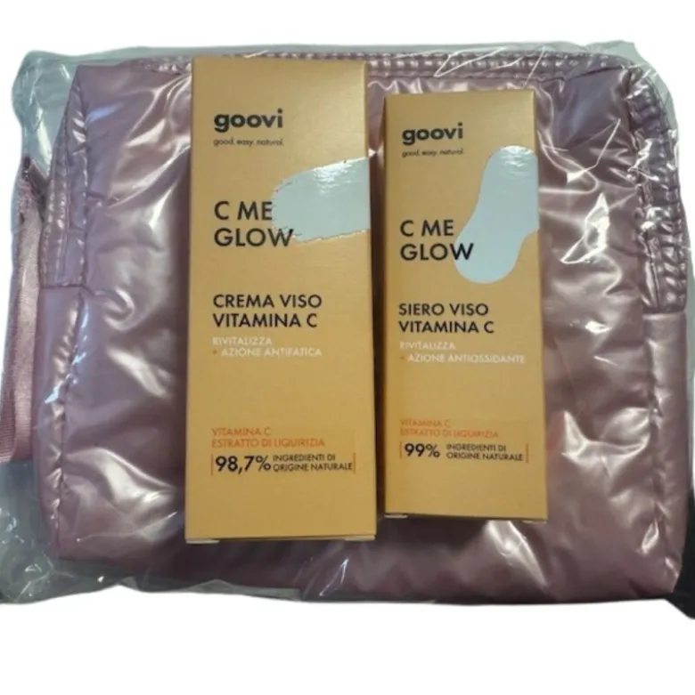 Goovi Cofanetto Vitamina C Antiossidante con Siero Viso + Crema Viso + Pochette