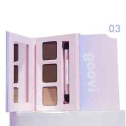 Goovi Palette Ombretti 03 con 3 Colori Beige Verde e Marrone