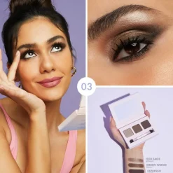 Goovi Palette Ombretti 03 con 3 Colori Beige Verde e Marrone