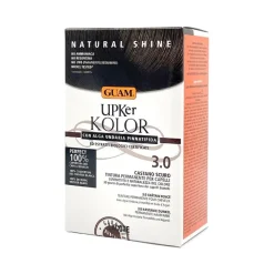 Guam Upker Kolor Tinta Capelli 3,0 Castano Scuro per Copertura Capelli Bianchi Confezione Completa