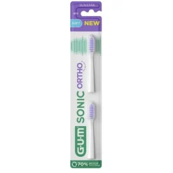 Gum Sonic Ortho Refill Testine di Ricambio per Spazzolino Elettrico 2 Testine Soft