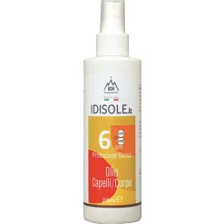 Idisole Spf6 Olio Corpo e Capelli per Protezione e Nutrizione 200ml