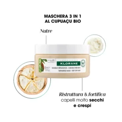 Klorane Maschera Cupuaçu Riparatrice per Capelli Secchi e Danneggiati 250ml