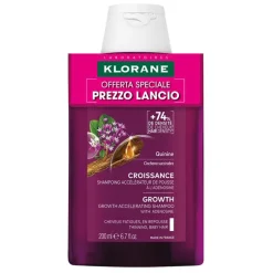 Klorane Shampoo Chinina Crescita per Rinforzare Capelli Fragili Flacone da 200ml