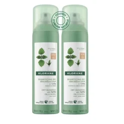 Klorane Shampoo Secco all'Ortica Capelli Grassi Confezione Doppia 2x150ml