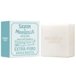 Laboratorio dei Saponi Sapone Marsiglia Vegano al Muschio Bianco Saponetta 100g